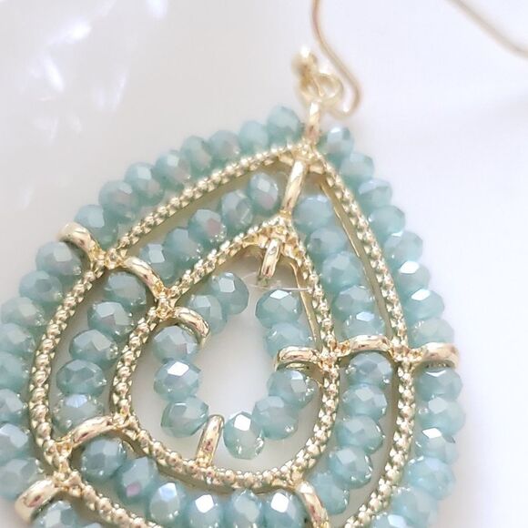 New! FP Glass Stones Dangle Earrings - Picture 4 of 12